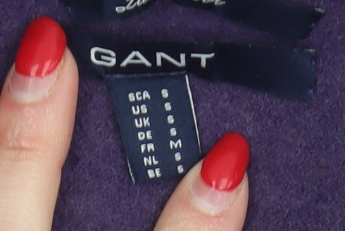 GANT Women's Purple Wool V-Neck Pullover Jumper S