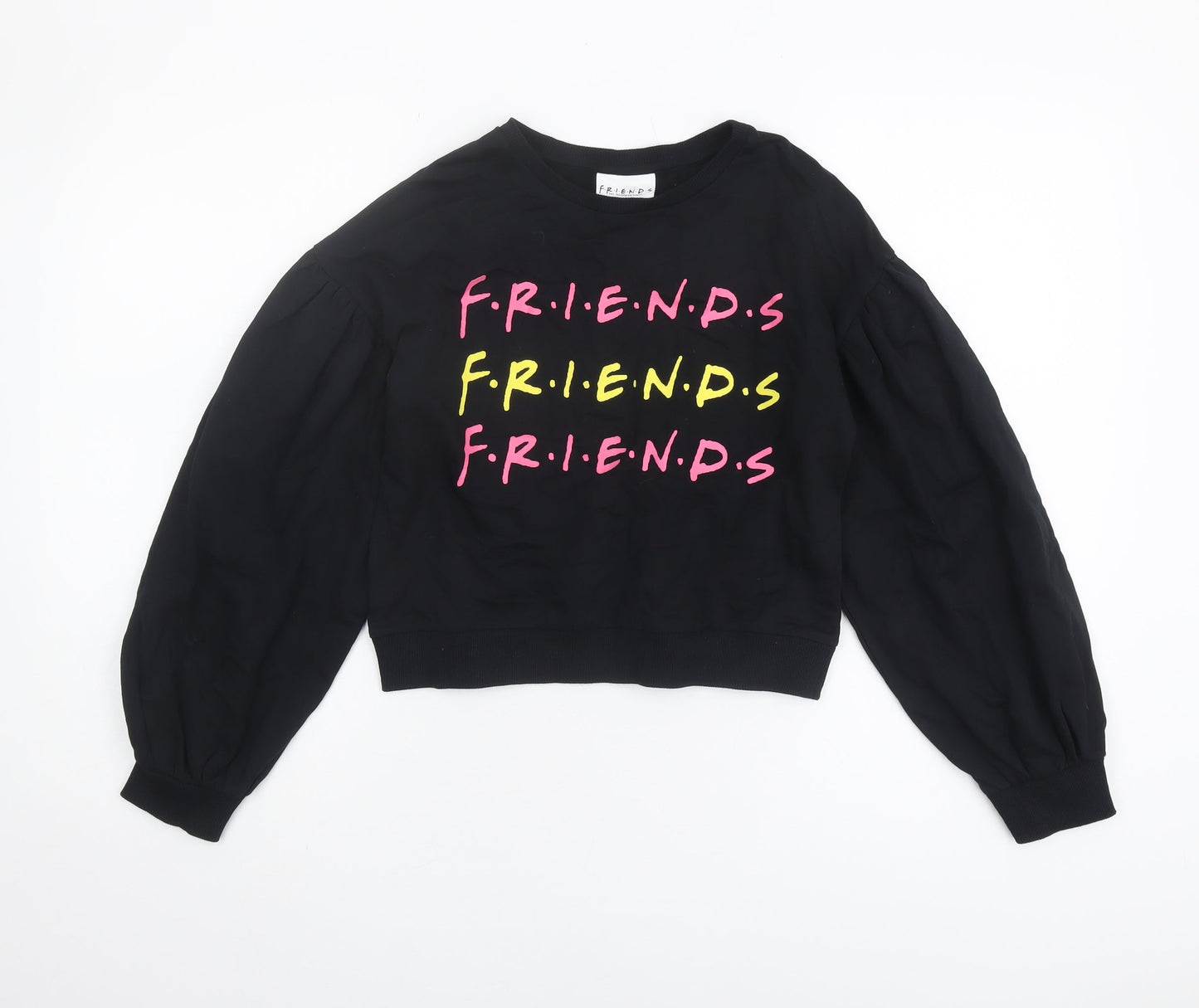 F.R.I.E.N.D.S Girls Black Pullover Sweatshirt, 10-11 Years