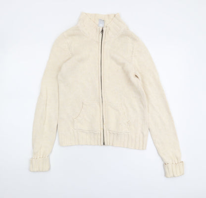 GAP Women's Beige Full Zip Cotton Jumper Size S