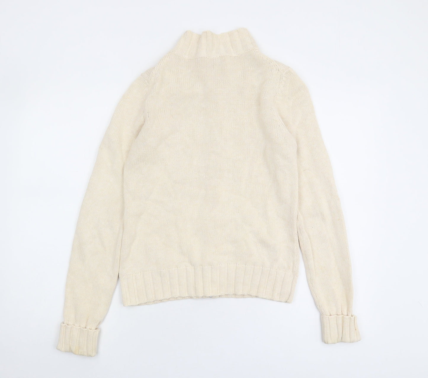 GAP Women's Beige Full Zip Cotton Jumper Size S