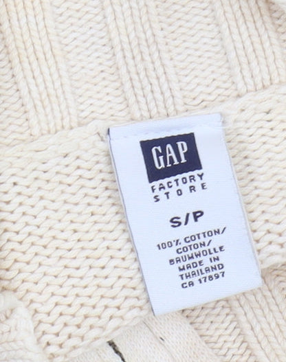 GAP Women's Beige Full Zip Cotton Jumper Size S
