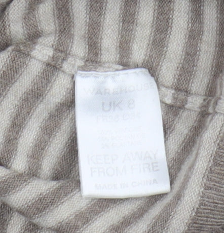Womens UK Size 8 Warehouse Beige Jumper Jumper