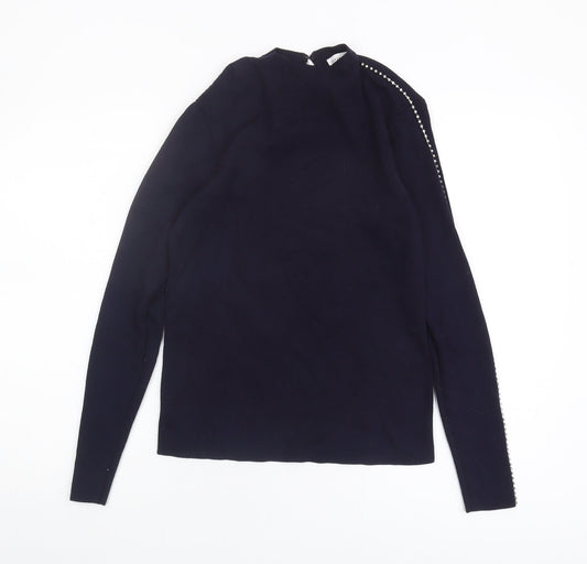 Warehouse Women's Blue Jumper Size 10 Long Sleeve