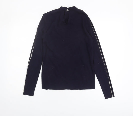 Warehouse Women's Blue Jumper Size 10 Long Sleeve