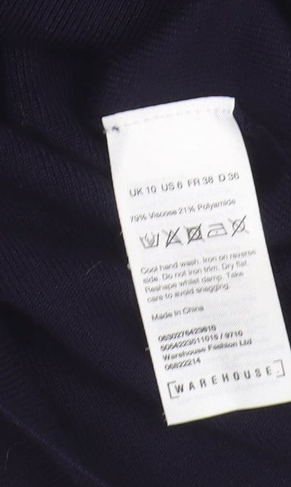 Warehouse Women's Blue Jumper Size 10 Long Sleeve