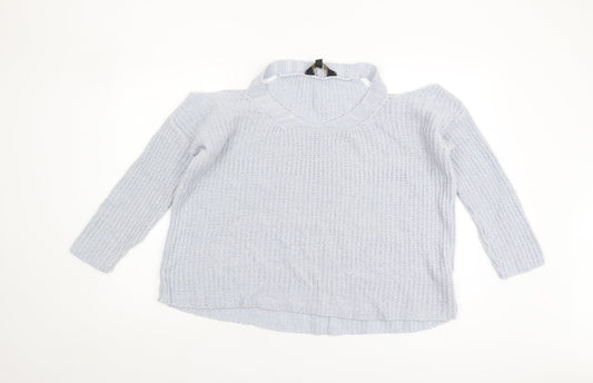 Womens UK Size M Lipsy Grey Pullover Jumper