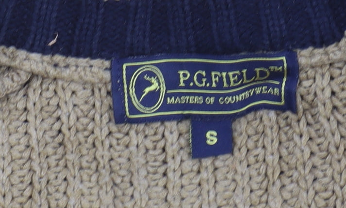 P.G. Field Beige V-Neck Pullover Jumper, Unisex S