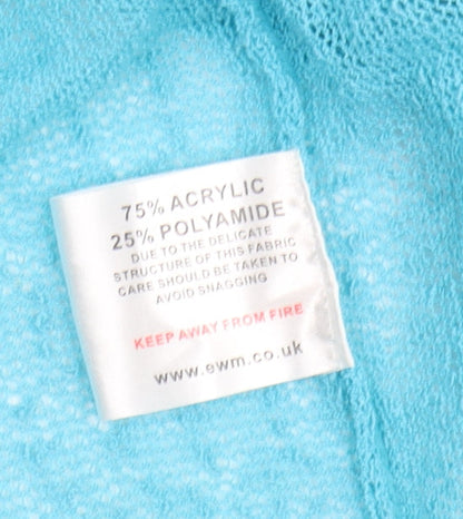 Womens UK Size L Isle Blue Wrap Jumper