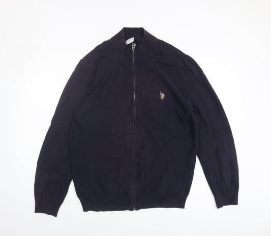U.S. Polo Assn. Men's Blue Full Zip Jumper - L