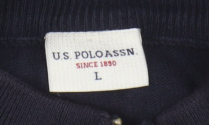 U.S. Polo Assn. Men's Blue Full Zip Jumper - L