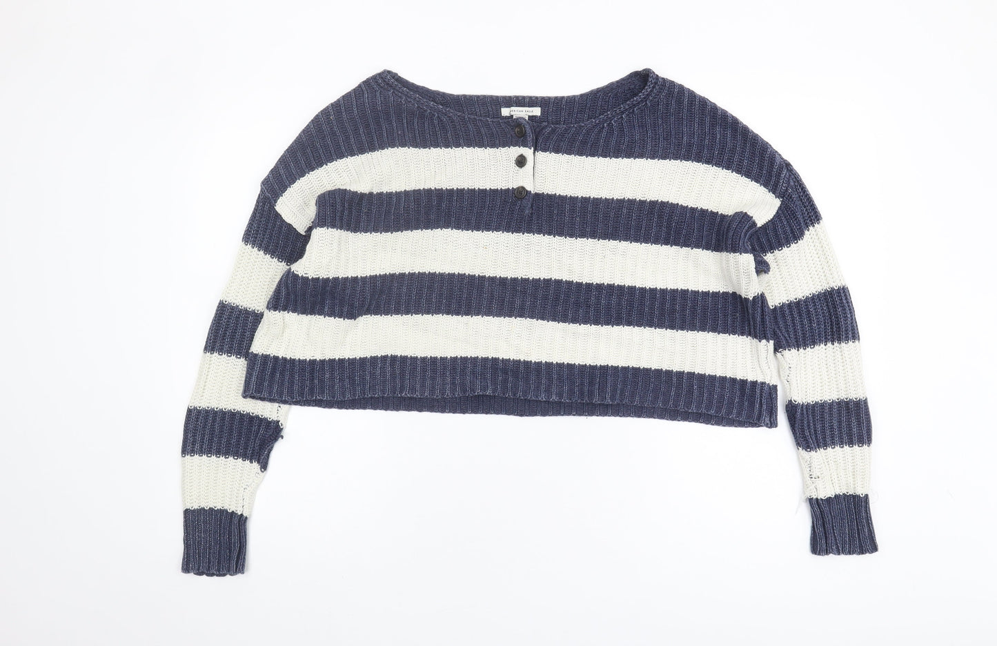 American Eagle Womens Blue Striped Pullover Jumper XS