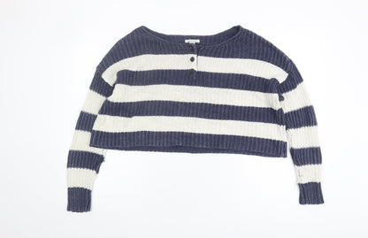 American Eagle Womens Blue Striped Pullover Jumper XS
