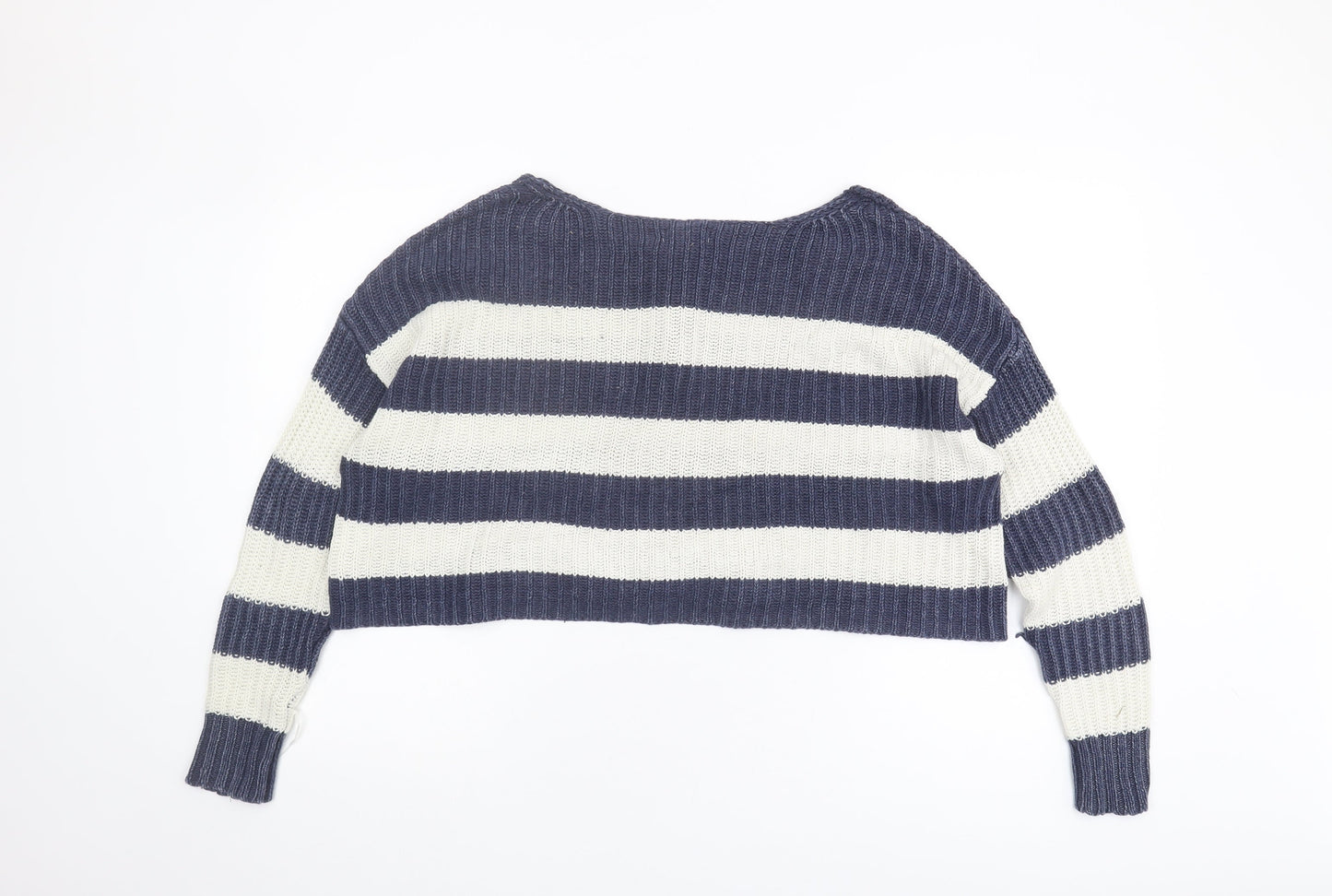 American Eagle Womens Blue Striped Pullover Jumper XS