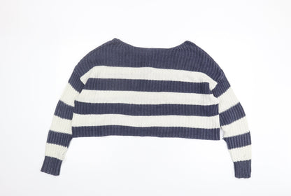 American Eagle Womens Blue Striped Pullover Jumper XS