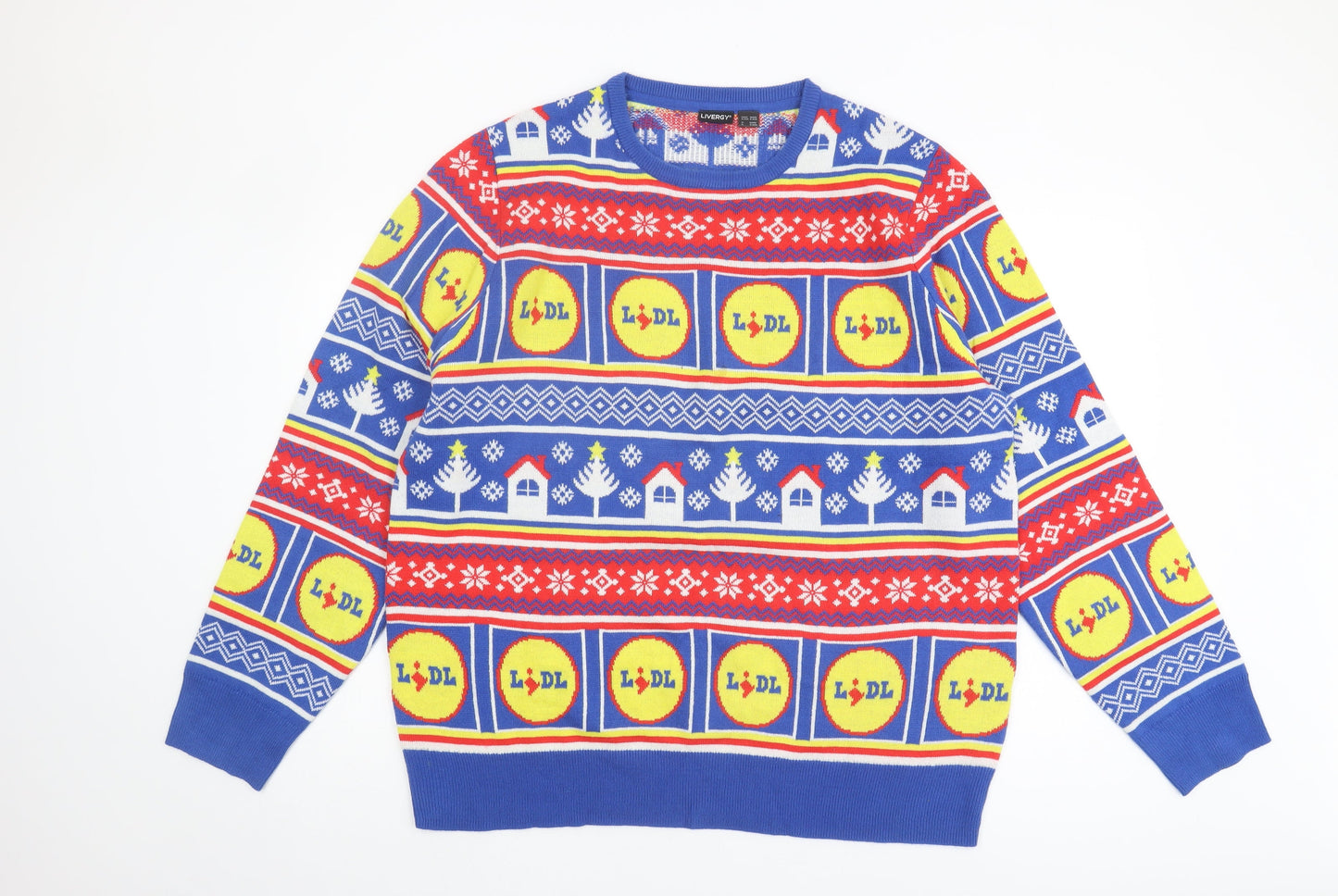Livergy Men's XL Blue Christmas Pullover Jumper