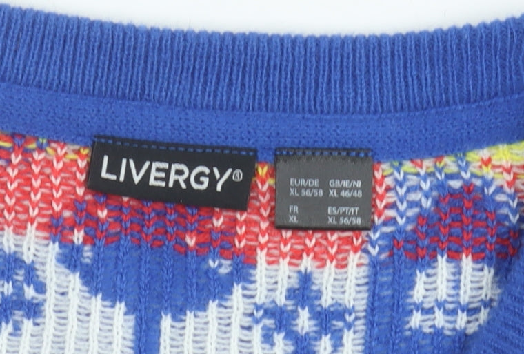Livergy Men's XL Blue Christmas Pullover Jumper