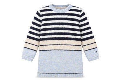 FatFace Girls Striped Pullover Jumper - Blue, Beige, 5-6 Years