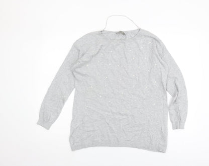 Womens UK Size S Oasis Grey Pullover Jumper