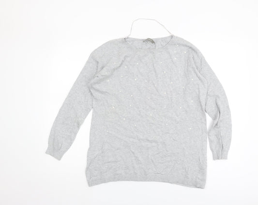 Womens UK Size S Oasis Grey Pullover Jumper