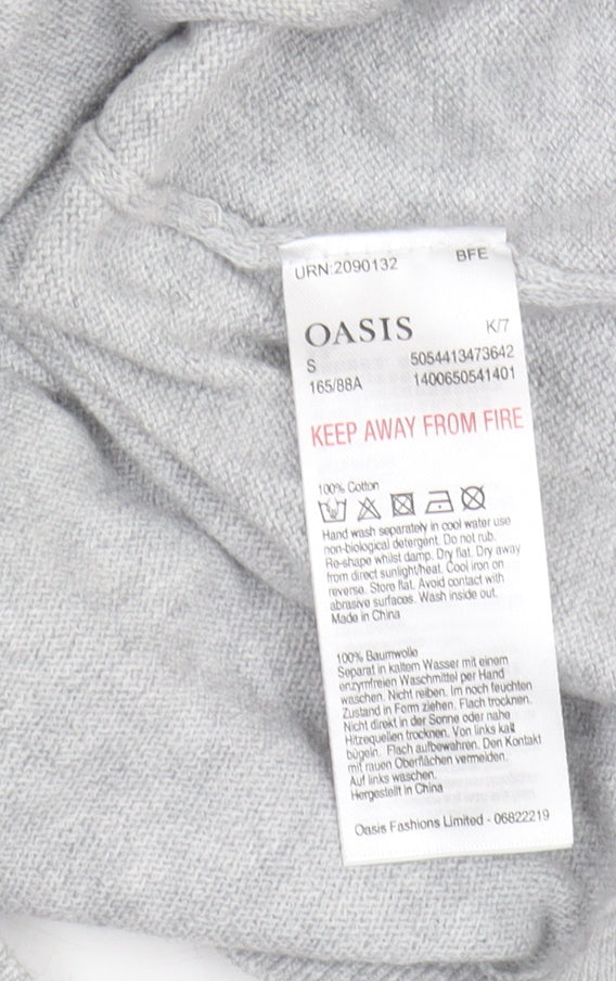 Womens UK Size S Oasis Grey Pullover Jumper