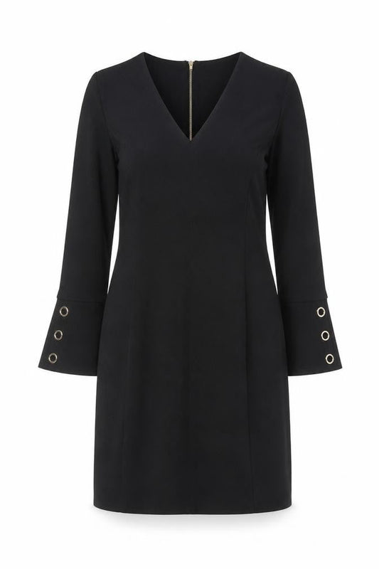 Front view of Wallis Women's Black Long Sleeve Dress, size 10
