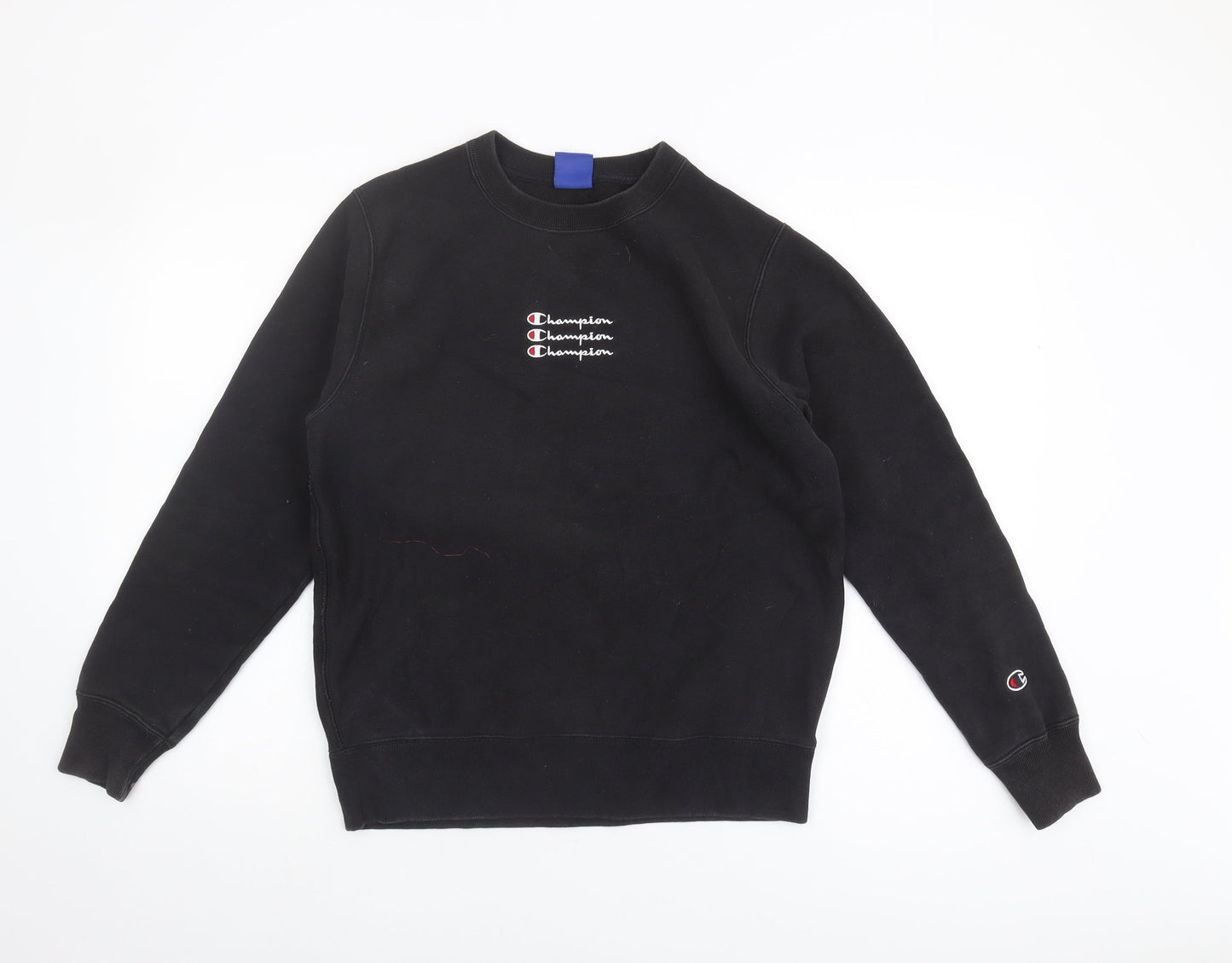 Champion Women's Black Sweatshirt, Size S, Logo Accents