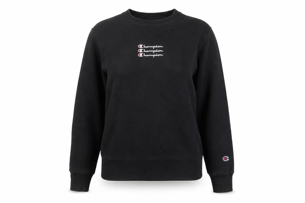 Womens UK Size S Champion Black Pullover Sweatshirt