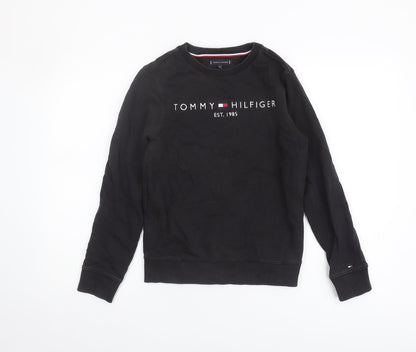Tommy Hilfiger Boys Black Logo Sweatshirt - Size S