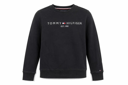 Front view of Tommy Hilfiger boys’ black logo sweatshirt -, size S