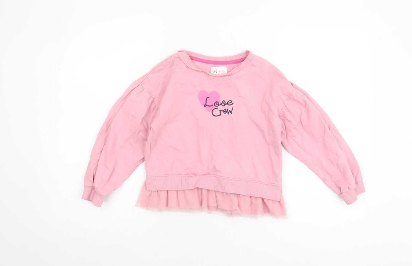 Crew Clothing Company Girls Pink Pullover Sweatshirt 8-9 Years Crew Neck