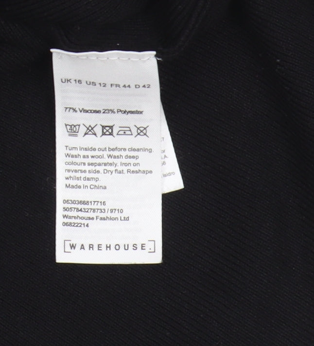 Womens UK Size 16 Warehouse Black Pullover Jumper
