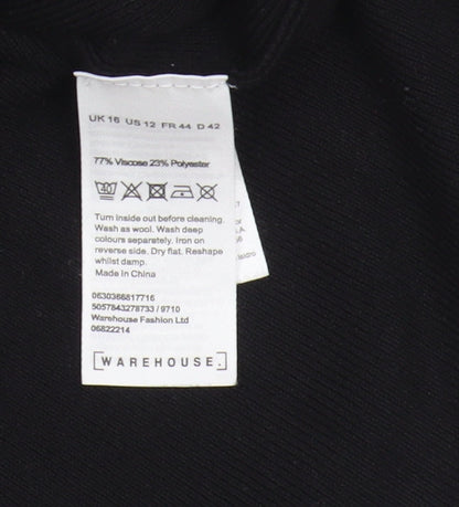 Womens UK Size 16 Warehouse Black Pullover Jumper