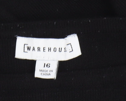 Womens UK Size 16 Warehouse Black Pullover Jumper