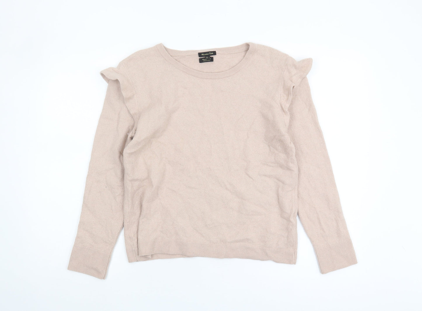 Womens UK Size L Massimo Dutti Beige Pullover Jumper