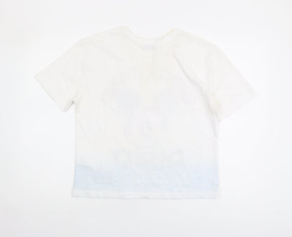 Womens UK Size 8 Zara White Basic T-Shirt