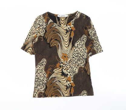 Miss Suki Mani Women's Brown Animal Print Top, Size 12