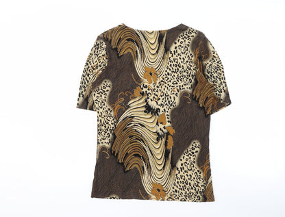 Miss Suki Mani Women's Brown Animal Print Top, Size 12