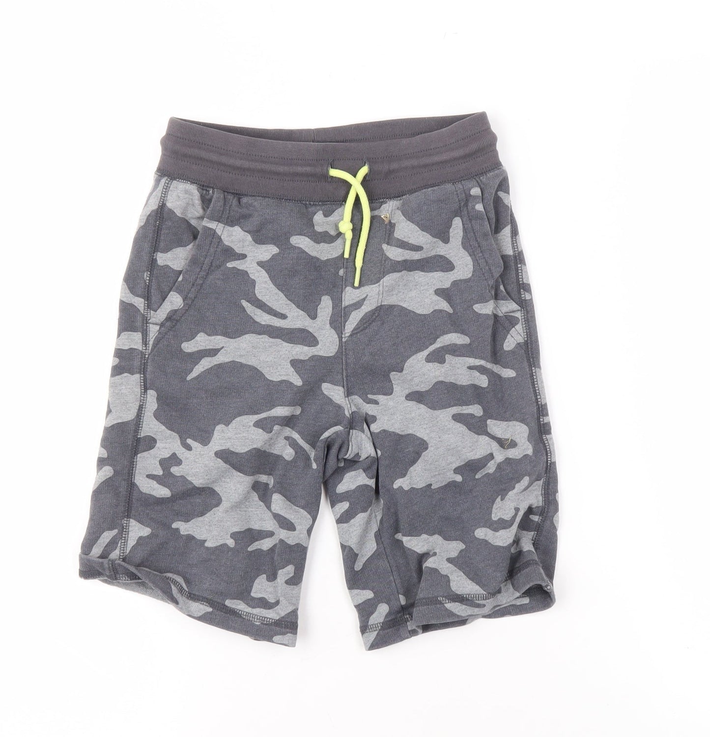 GapKids Boys' Grey Camo Sweat Shorts, Size 6-7, Elastic Waist