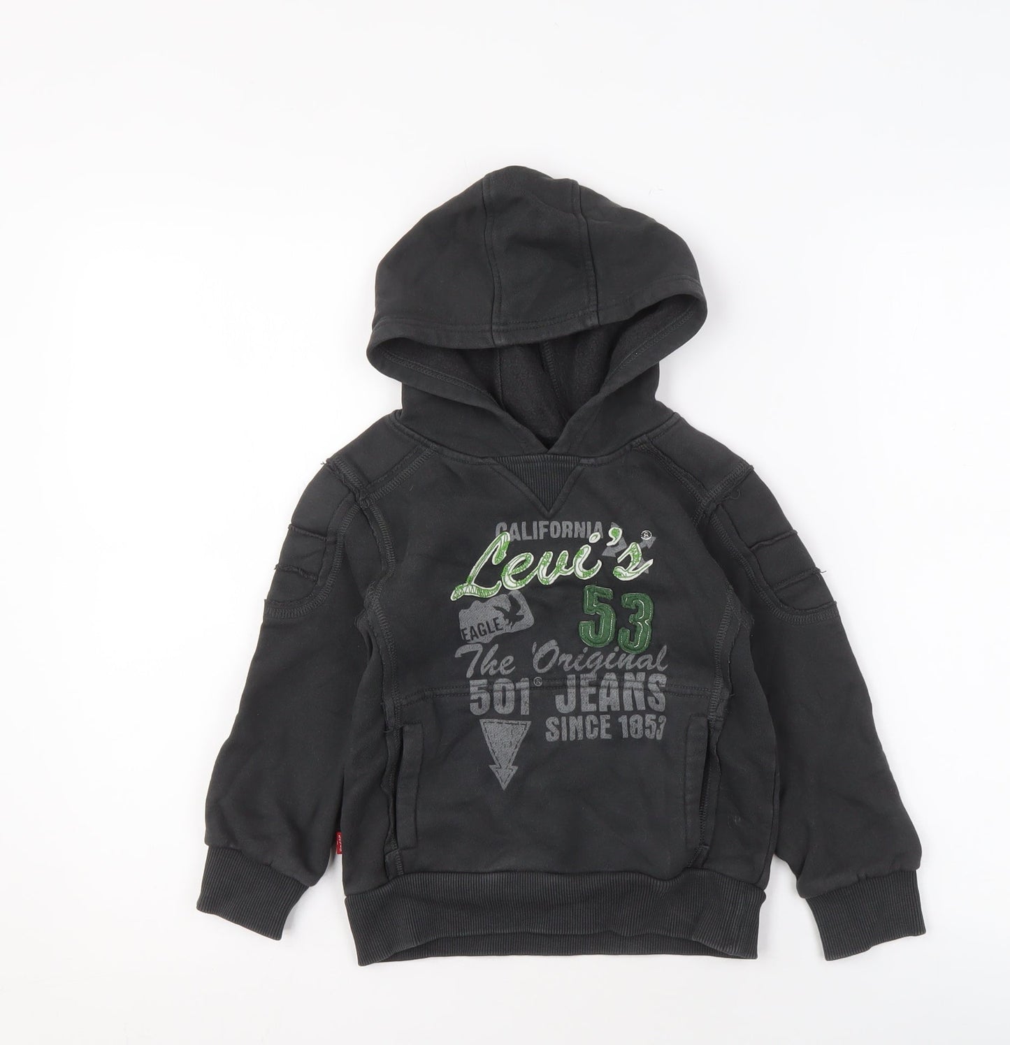 Levi's Boys Black Hoodie, Size 4 Years, Pullover Style