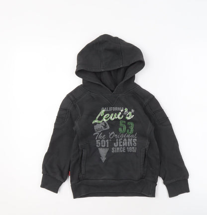Levi's Boys Black Hoodie, Size 4 Years, Pullover Style