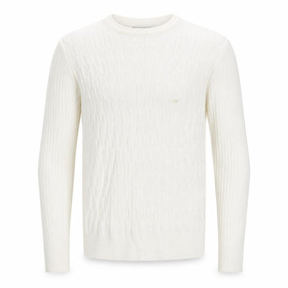 Tony Moro Men's Ivory Cable-Knit Pullover Jumper L