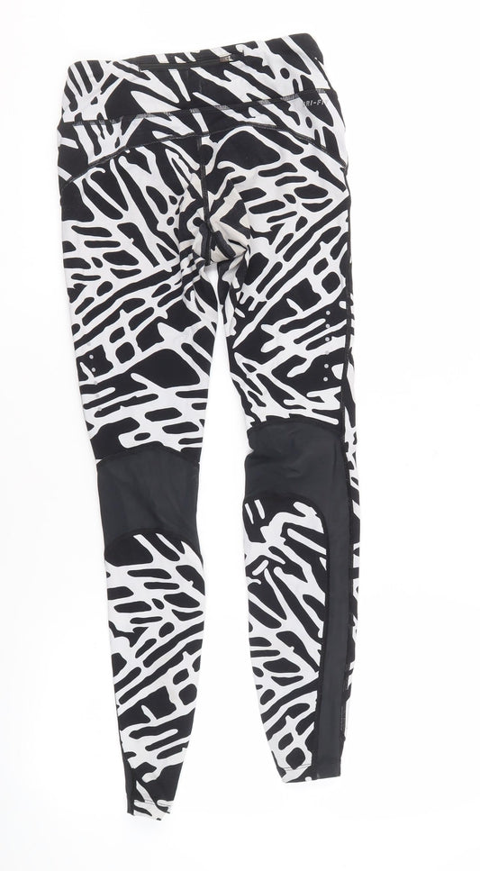 Nike Women's Black Leggings S - Sporty Animal Print