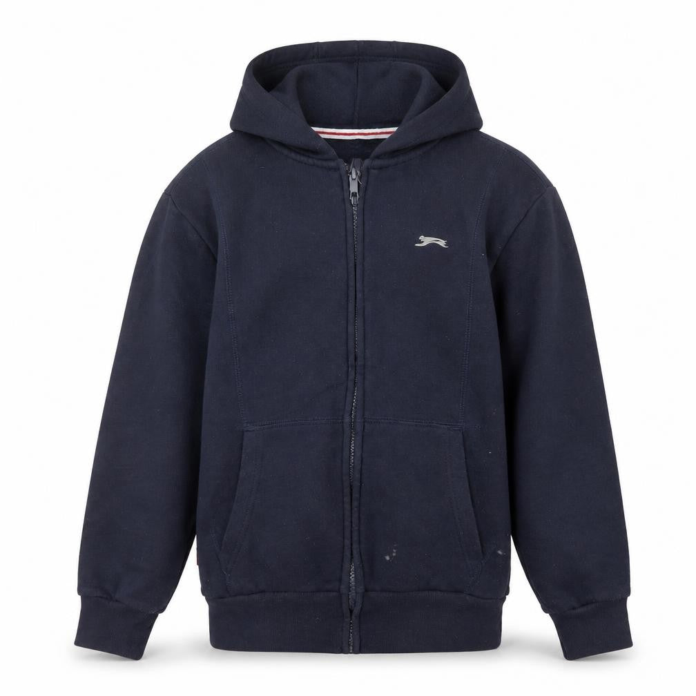 Front view of Slazenger boys’ blue full zip hoodie 11-12 years