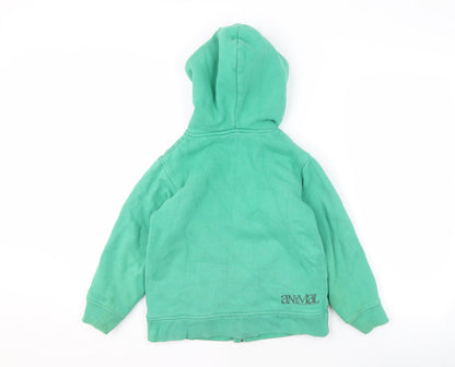 Animal Boys Green Full Zip Hoodie 2XS Graphic Print Casual