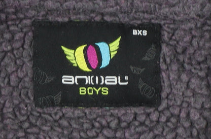Animal Boys Green Full Zip Hoodie 2XS Graphic Print Casual