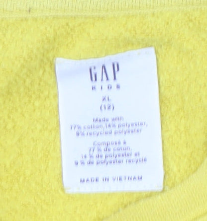 GAP Girls Yellow XL Sweatshirt, Pullover, Logo Accent