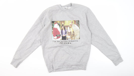 Mens UK Size 8/10 Friends Grey Pullover Sweatshirt