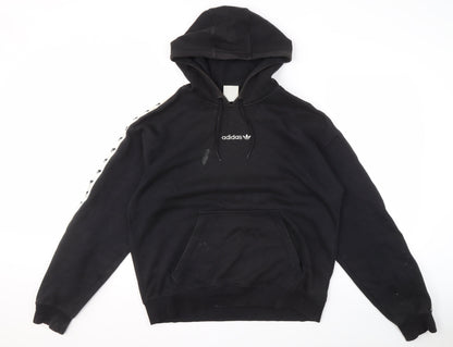 Adidas Men's Black Pullover Hoodie M - Sporty & Stylish