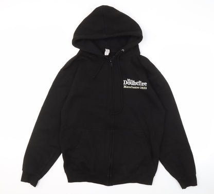 AWDis Men's Black M Hoodie with Logo, Full Zip