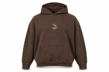 Front view of Good For Nothing Brown Pullover Hoodie, size S, unisex